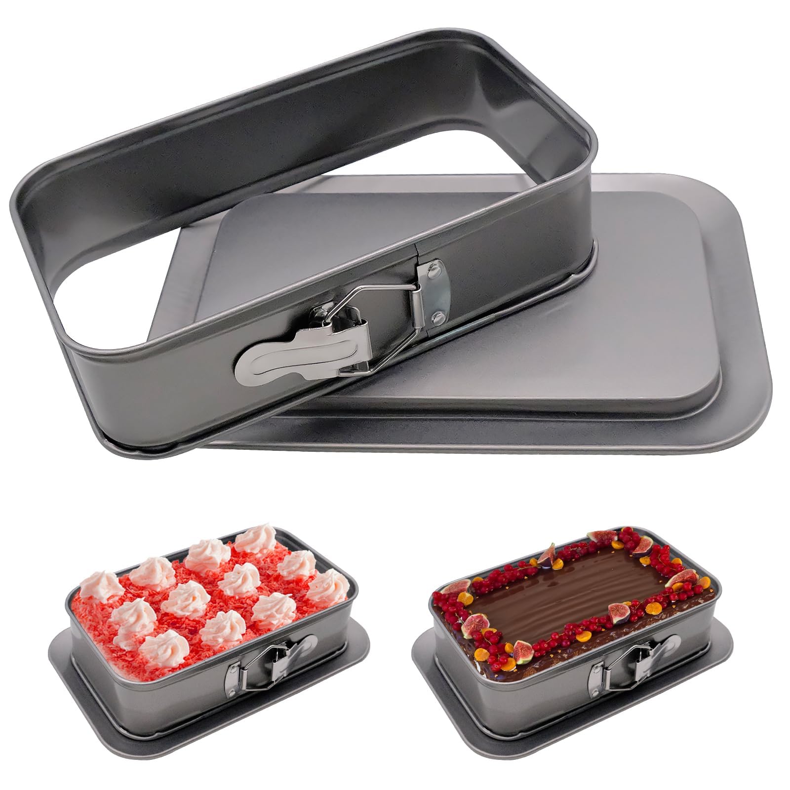 JJYHEHOT rectangular springform pan with removable bottom for clean cake release