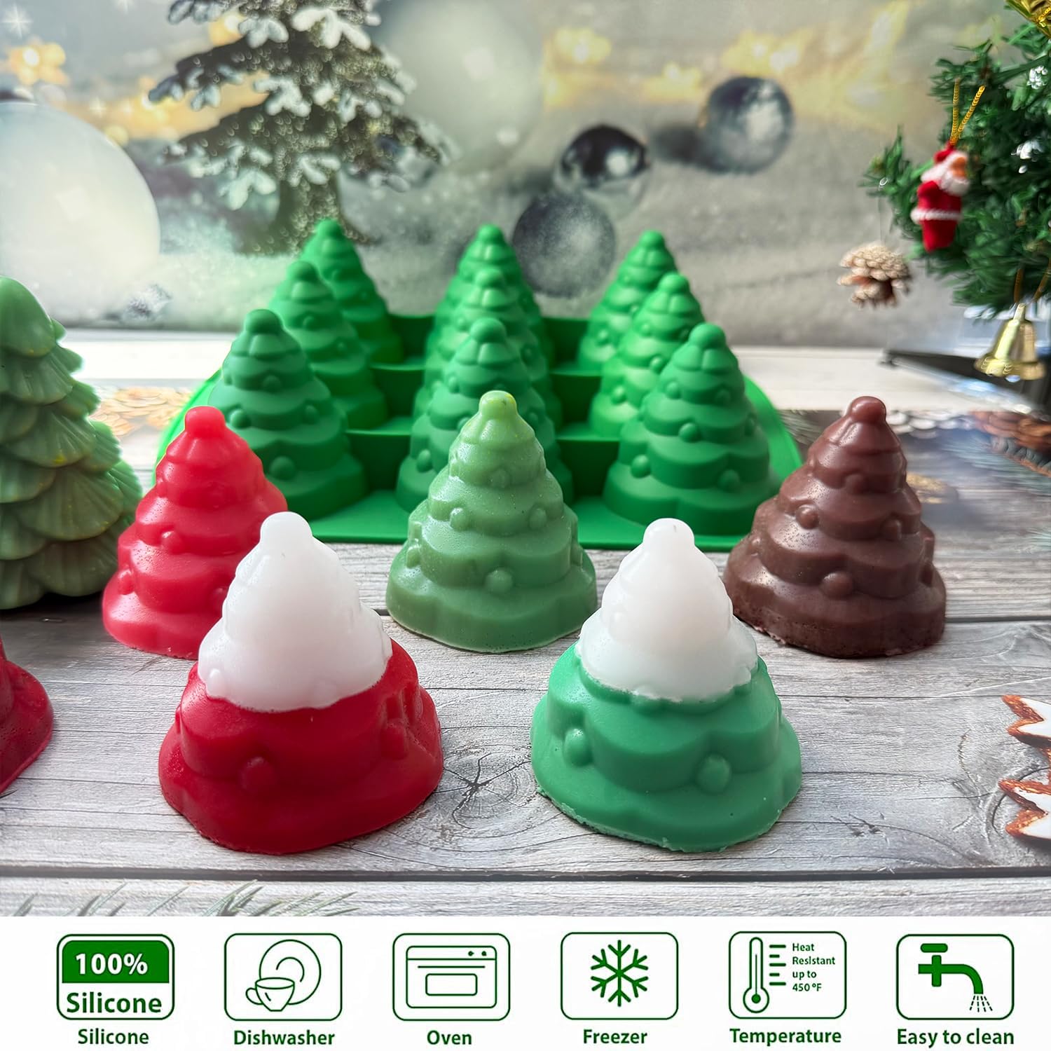 JJzxwish soap tree mold creates decorative handmade soaps.