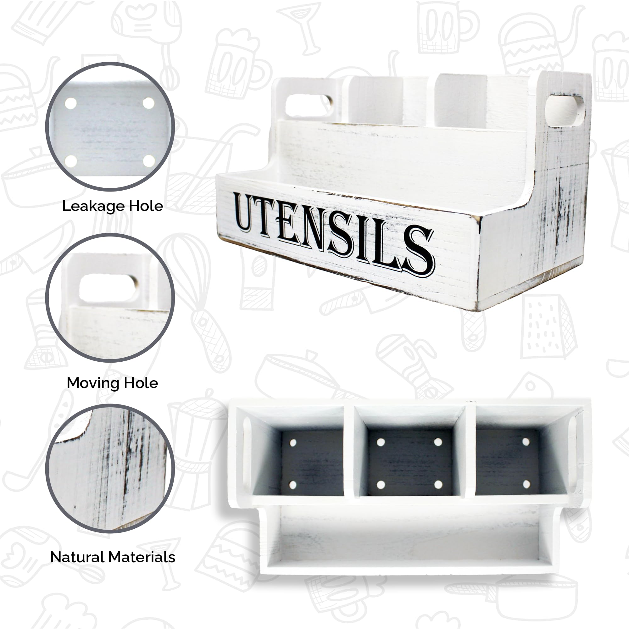 JKS Essentials utensil caddy supports parties and tidy serving setups.