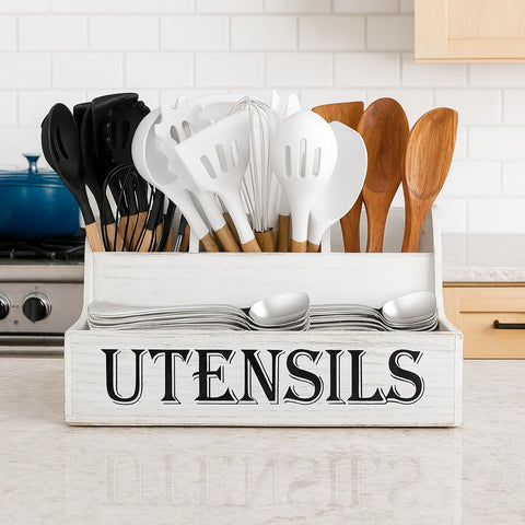 JKS Essentials white wood grain farmhouse design adds rustic charm to kitchen decor.