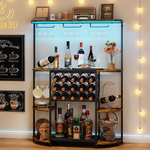 JKsmart 4-tier wine rack with LED strip illuminates your collection beautifully