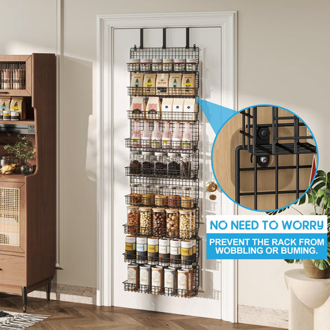 JKsmart 9-Tier spice rack wall mount keeps jars organized and visible