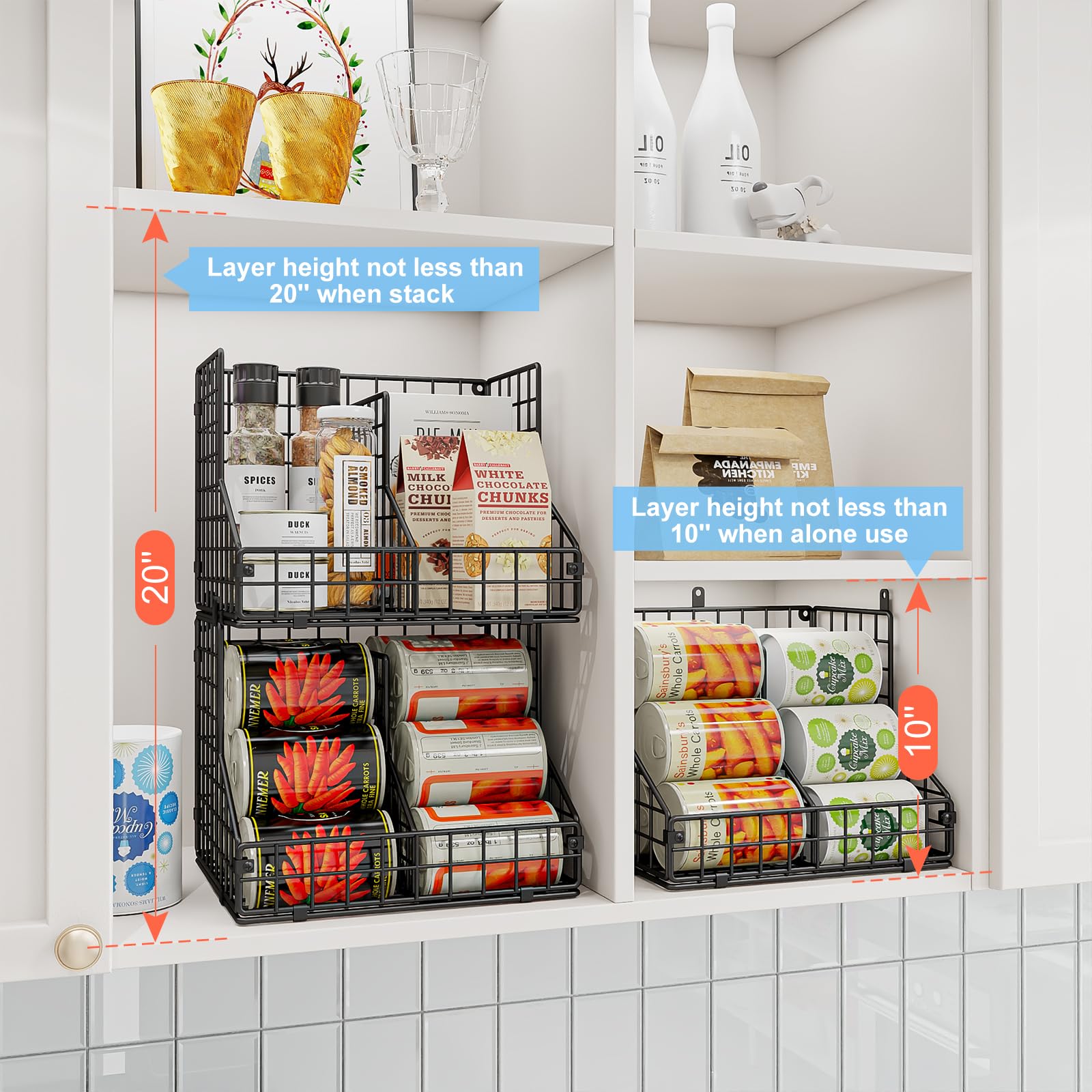 JKsmart adjustable dividers optimize can sizes for tidy shelf organization.