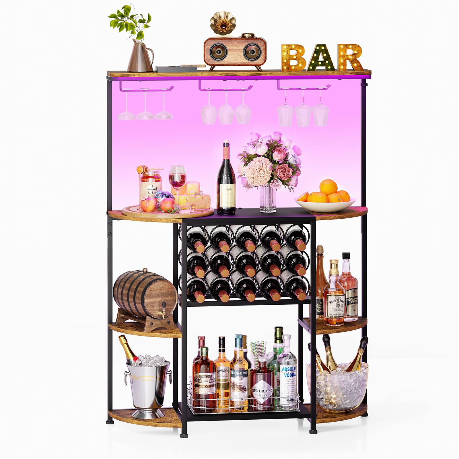 JKsmart freestanding bar cabinet ideal for kitchen, dining room, or home bar