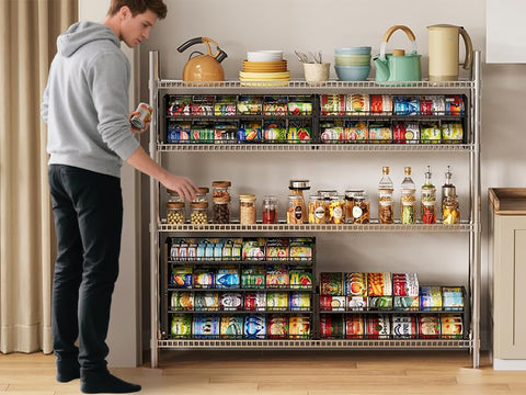 JKsmart heavy duty metal design conveying sturdy construction for pantry support