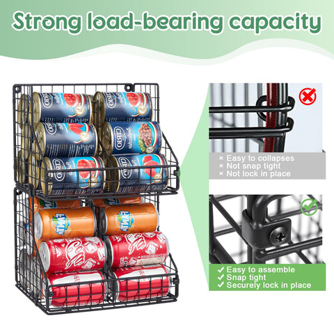 JKsmart pantry can dispenser holds up to 28 cans for easy access.