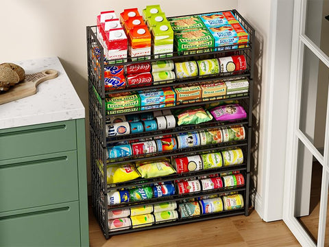 JKsmart stackable can rack tower saving space and expanding pantry storage options