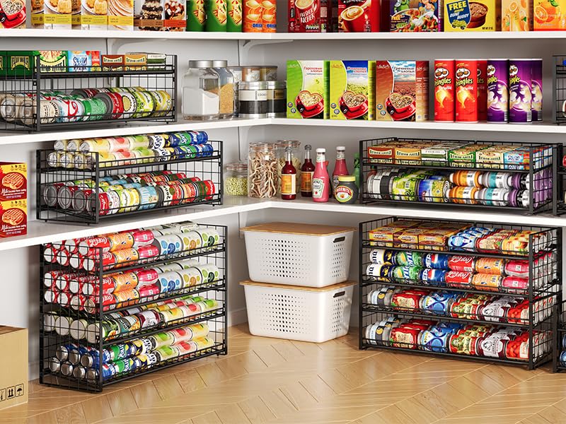 JKsmart tilted front can roll promotes first-in-first-out organization for quick selections
