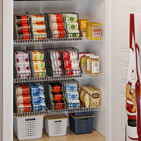 JKsmart two-tier metal wire baskets provide sturdy, durable pantry racks.