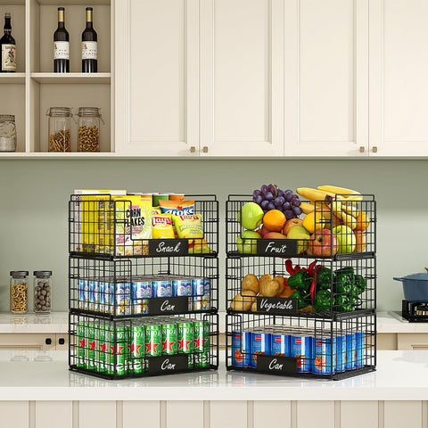 JKsmart foldable pantry bin stackable design saves space and simplifies storage