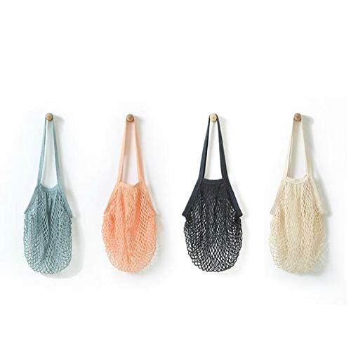 JM-capricorns four-pack blue mesh bag opened for groceries.