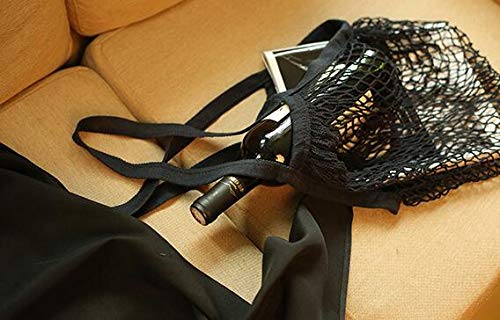 JM-capricorns yellow mesh bag expands to hold produce and toys while staying lightweight.