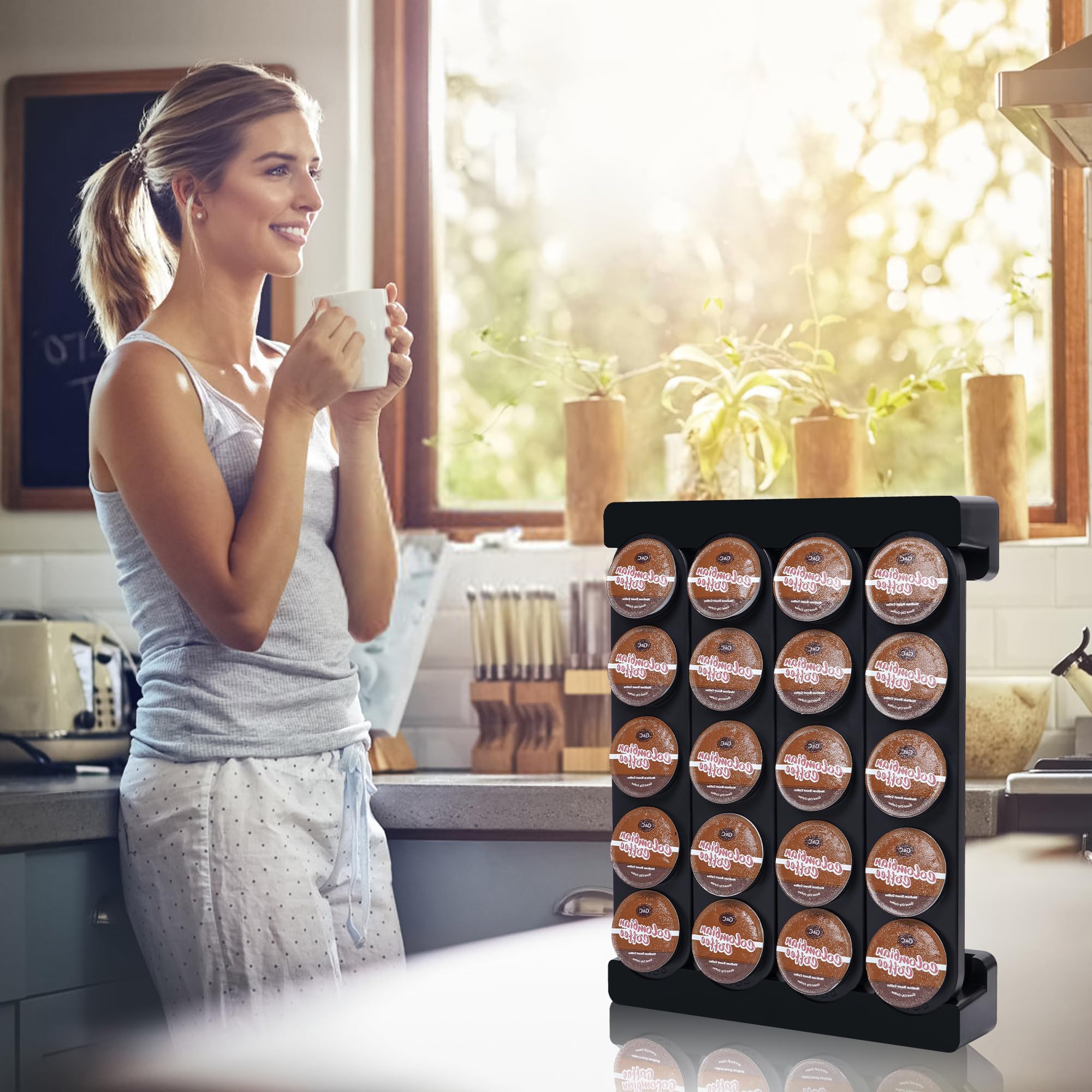 JMBTLUS compact design saves space while organizing coffee pods.