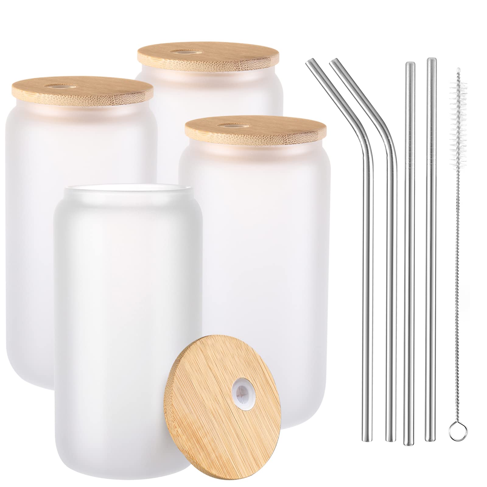 JMScape sublimation glass blanks four-piece set with frosted finish for vibrant designs.