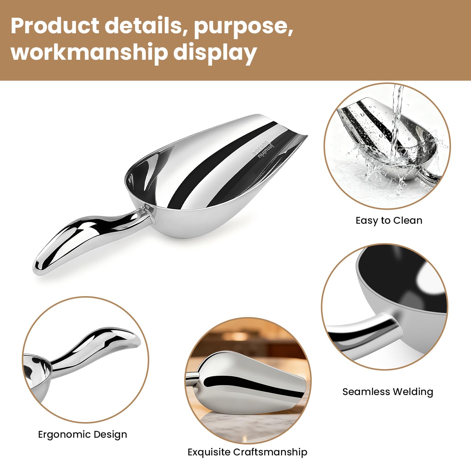 Jmulriu all-in-one scoop ideal for ice, popcorn, grains.