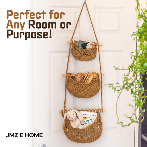 JMZ E Home boho woven storage for organized home spaces.