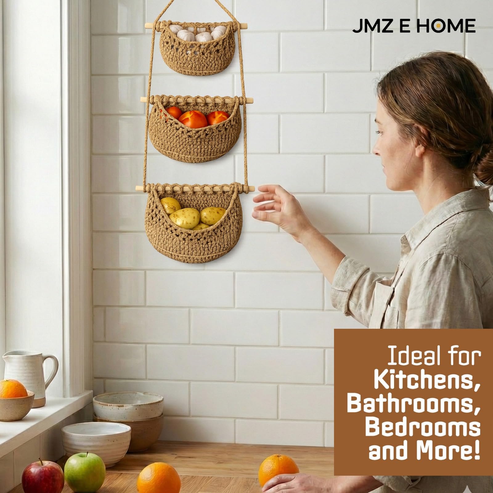 JMZ E Home wooden bar detail supports secure hanging and easy adjustment.