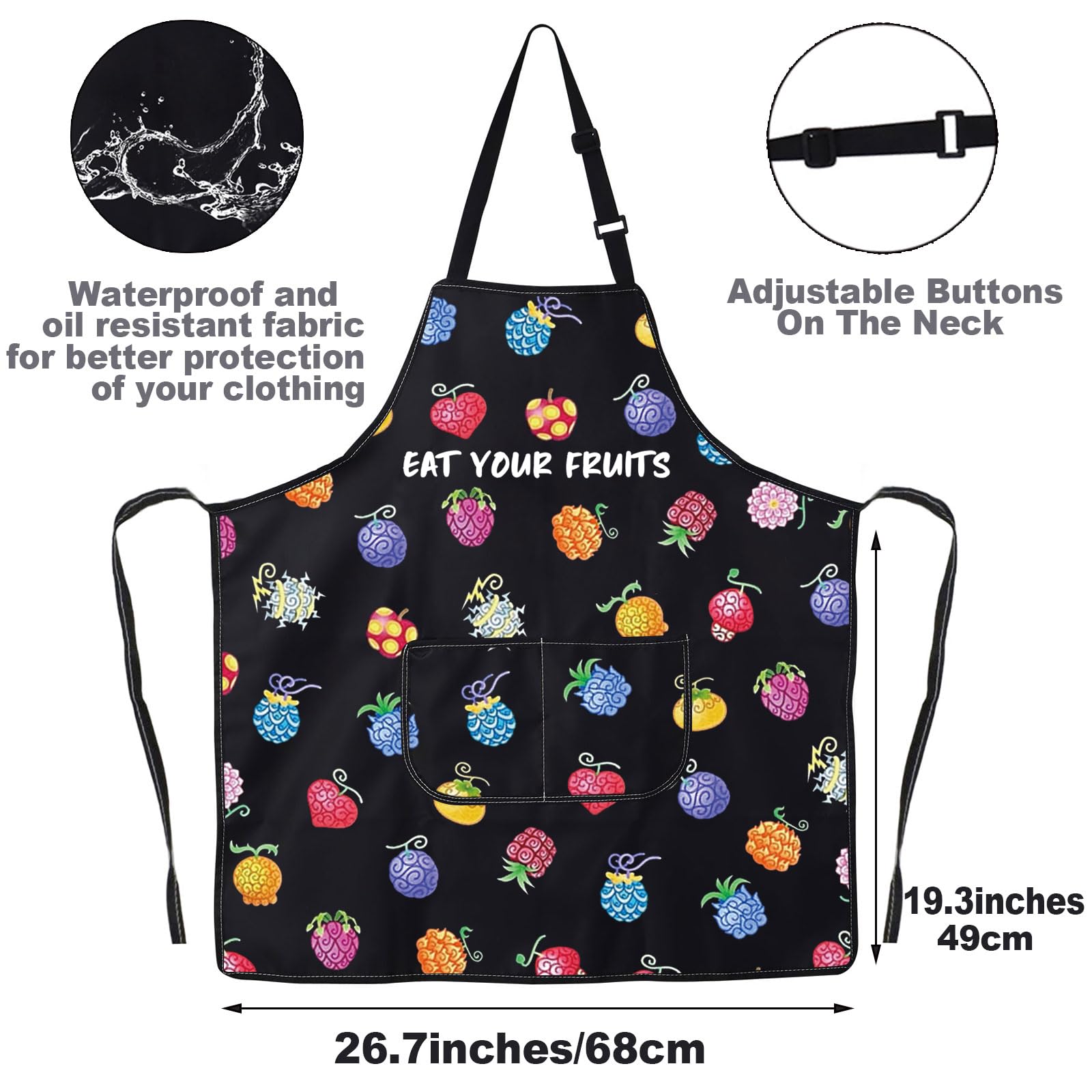 JNIAP anime devil fruit gift apron ideal for fans and home cooks.
