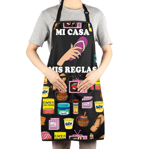 JNIAP Latina Mom Apron fabric close-up highlighting water- and oil-resistance