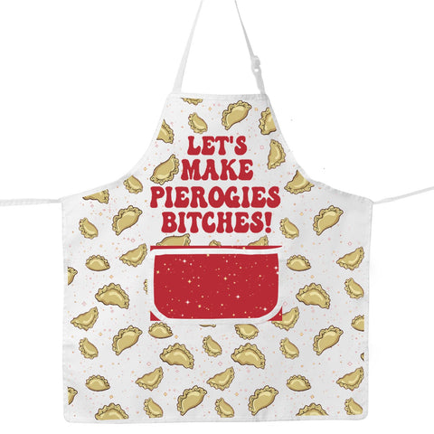 JNIAP Pierogi apron front view with adjustable neck and pocket for practical use
