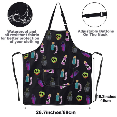 JNIAP Villain Poison Apron with adjustable neck strap for comfortable kitchen wear