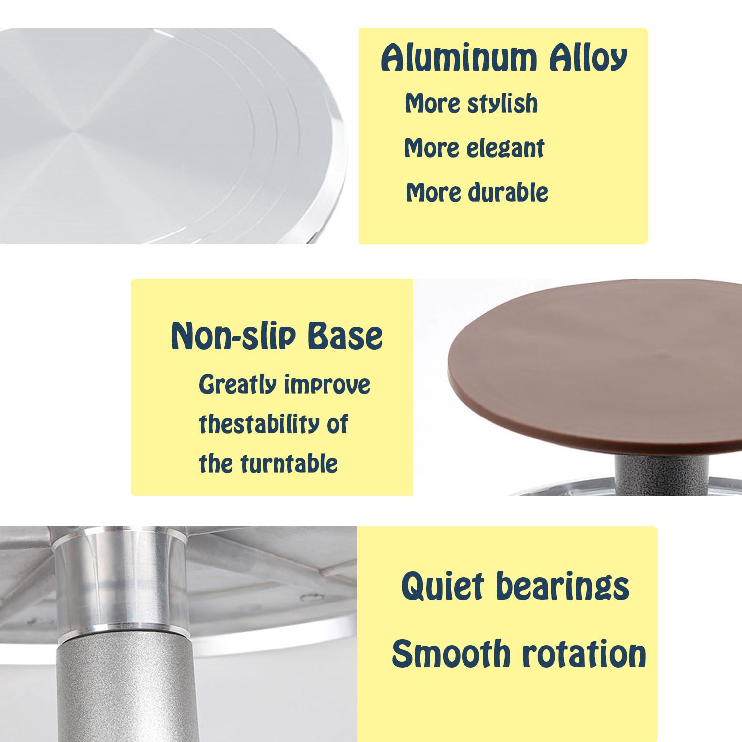 Jninexiu non-slip bottom cake stand stabilizes every rotation