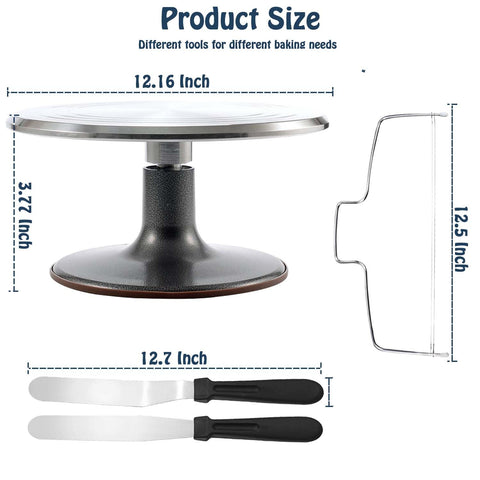 Jninexiu rotating cake spinner with smooth bearings for precise icing