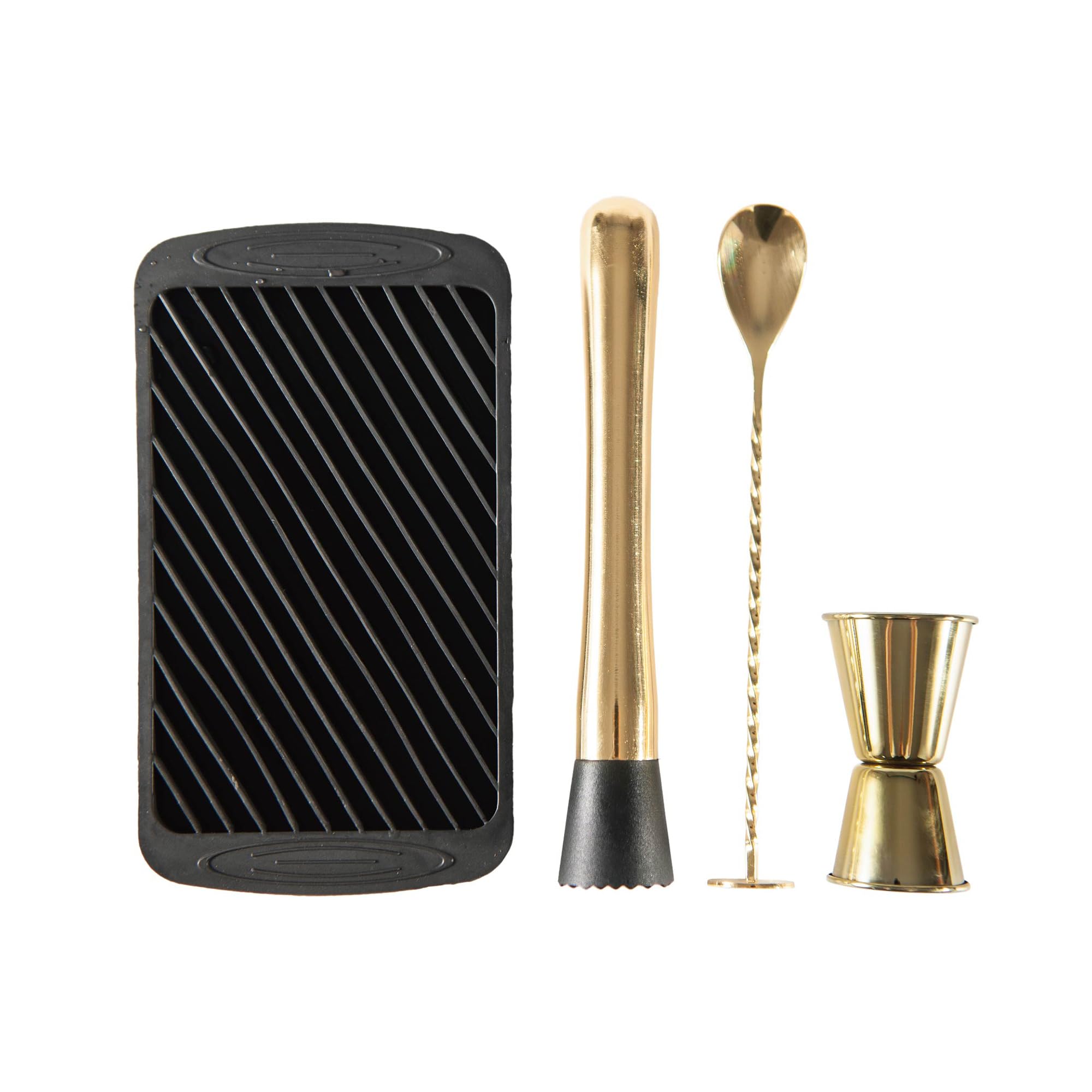 JNWINOG gold coaster included protects surfaces during drink prep