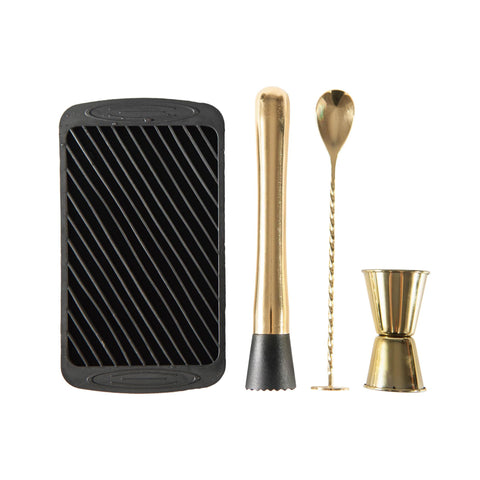 JNWINOG gold coaster included protects surfaces during drink prep