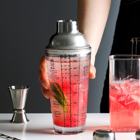 JNWINOG martini shaker in durable 304 stainless steel with matte black finish