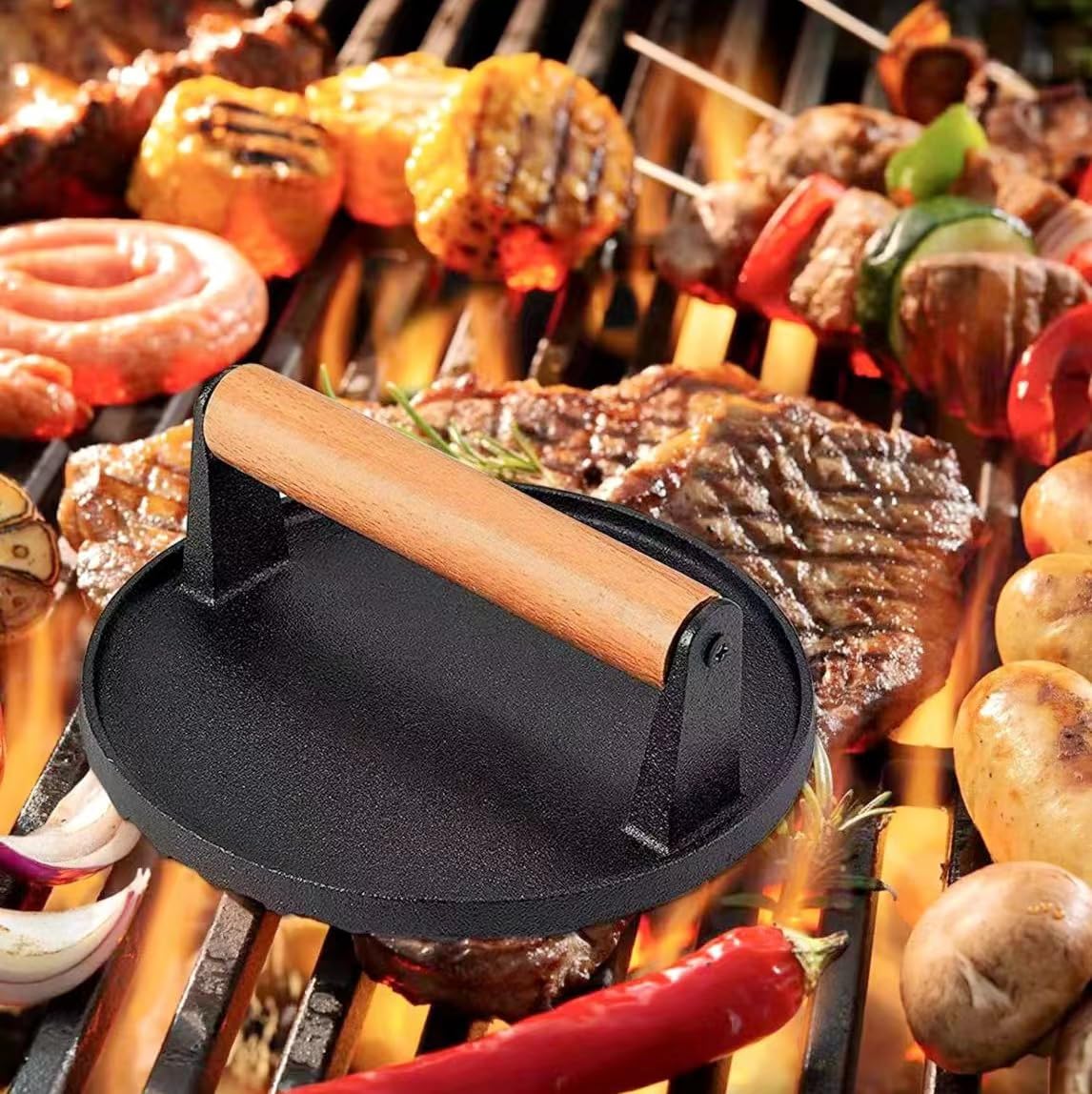 JNXHON cast-iron press easy-clean surface for quick maintenance after cooking.