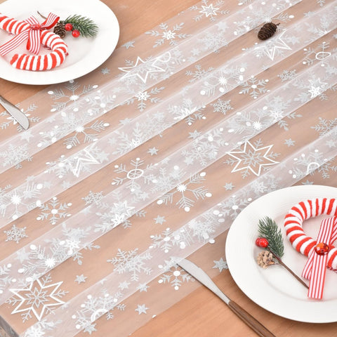Joanlody glitter metallic foil snowflakes brighten wedding and party tables.
