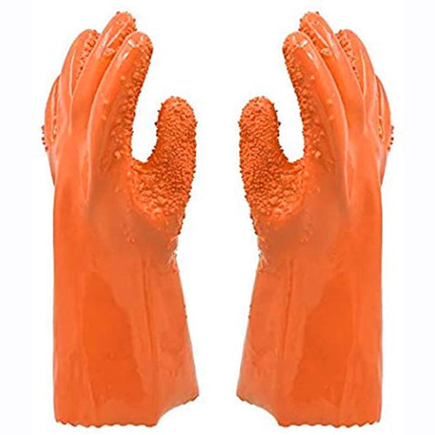 JOBEDE potato peeling with nubs glove design to reduce slips.
