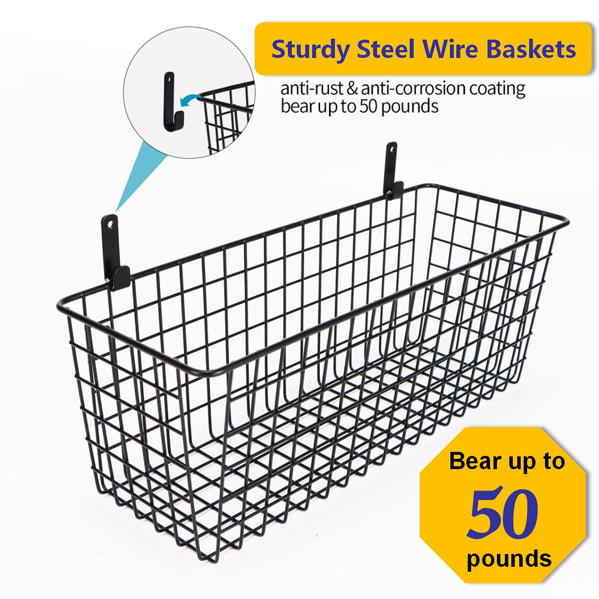 Joben Oligey 3 Set versatile wall baskets for laundry and garage organization