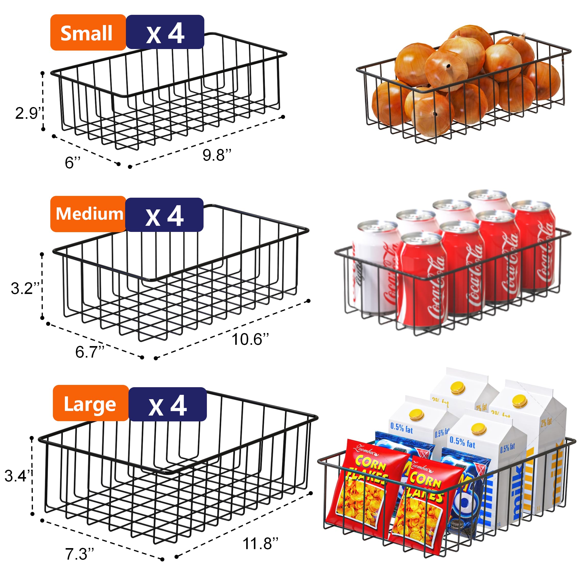 Joben Oligey 3 sizes enable customized pantry storage and decluttering.