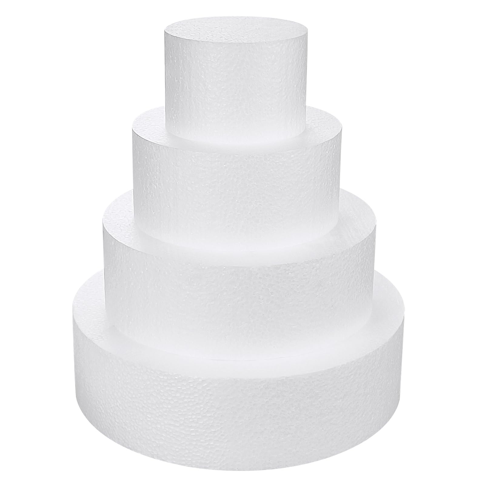 JOBVERT 4-tier foam cake dummy in 4in for decorating practice and display