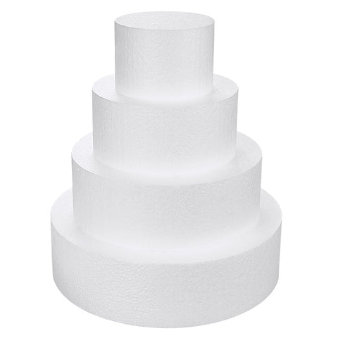 JOBVERT 4-tier foam cake dummy in 4in for decorating practice and display