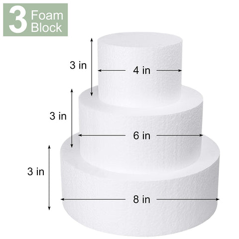 JOBVERT 9-inch tall white dummy cake ideal for wedding and display setups.