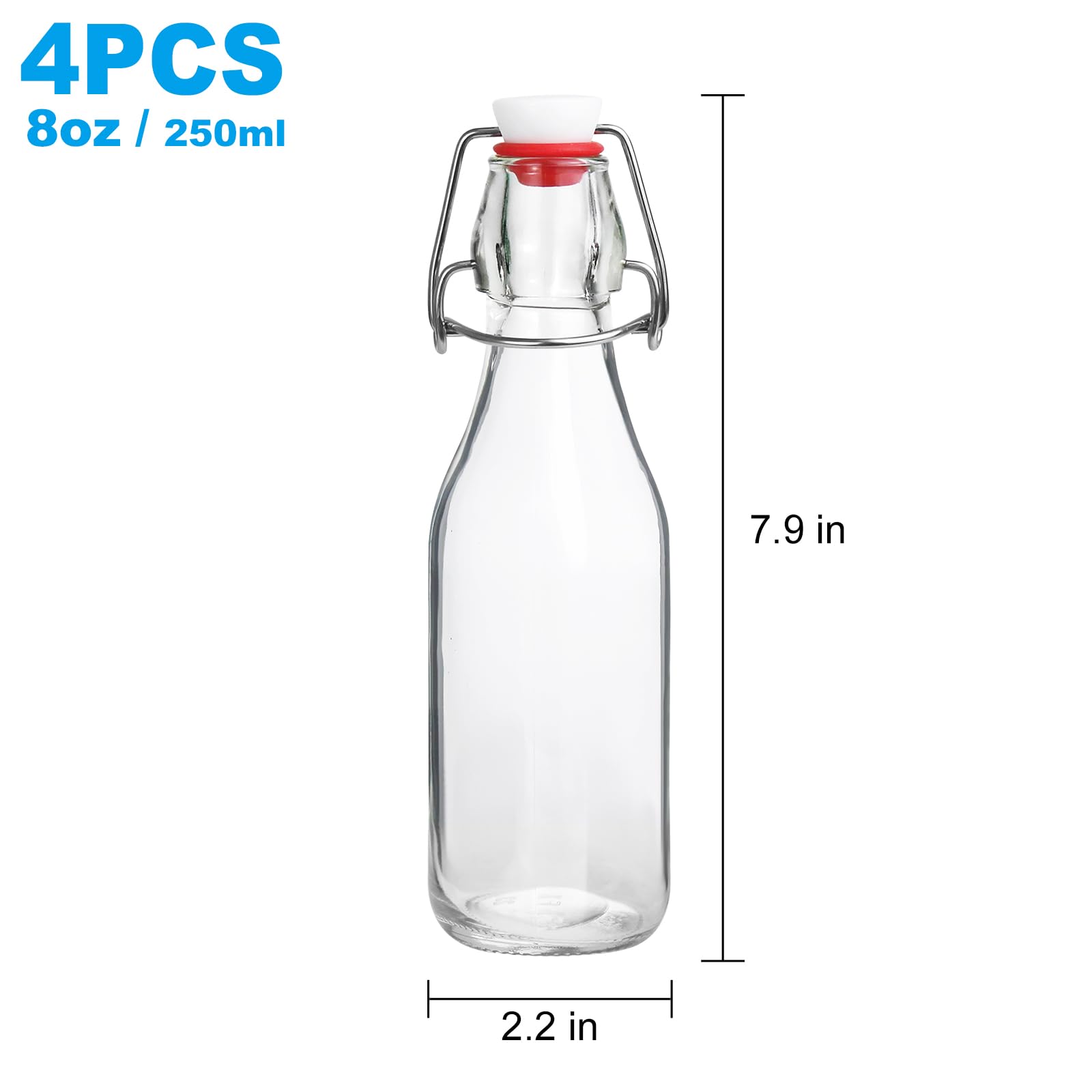 JOBVERT Airtight flip-top closure bottle with Grolsch-style cap for fresh beverages
