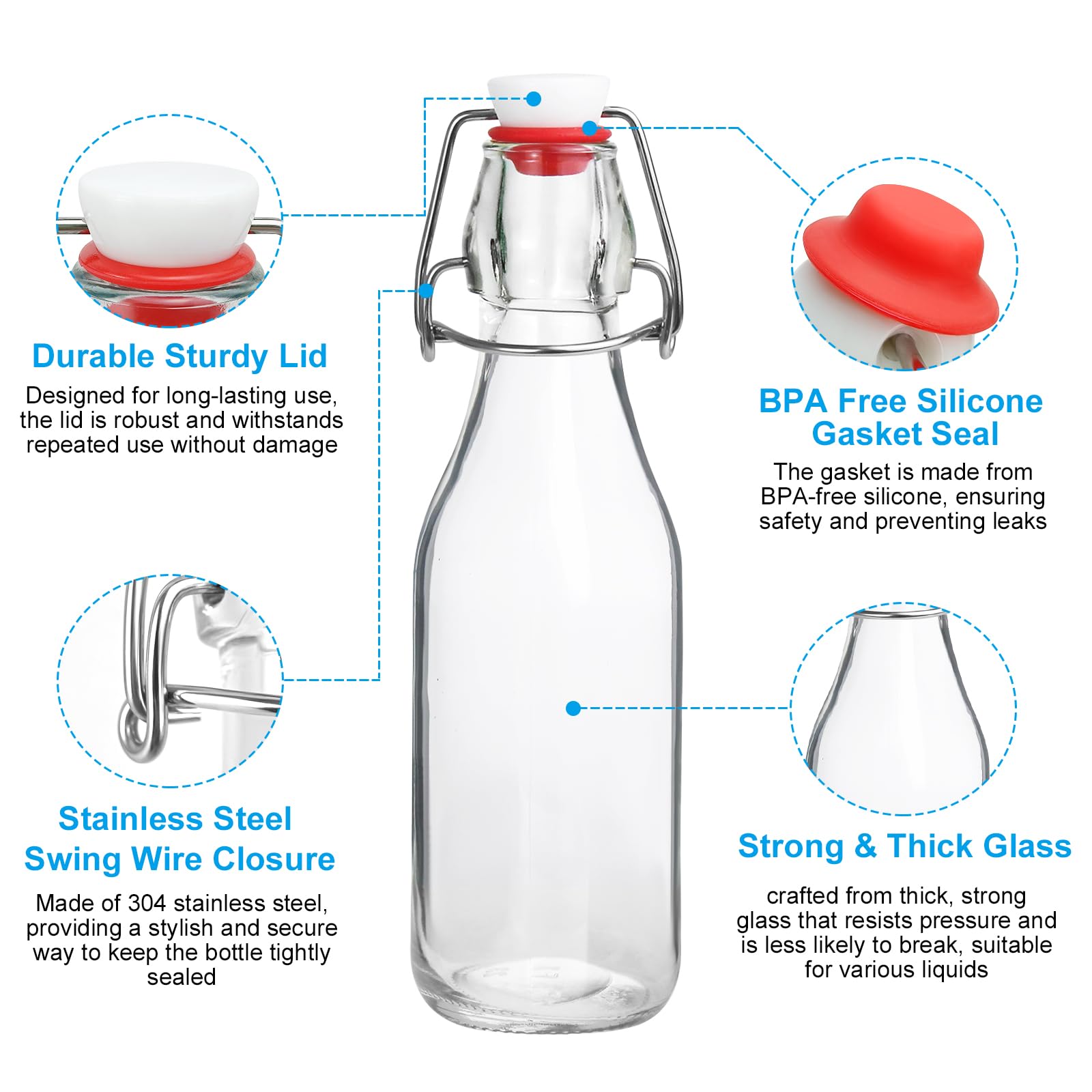 JOBVERT Crystal clear glass bottle displays contents clearly