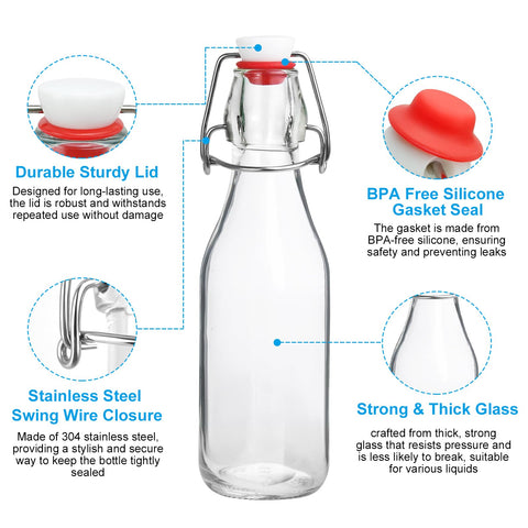 JOBVERT Crystal clear glass bottle displays contents clearly