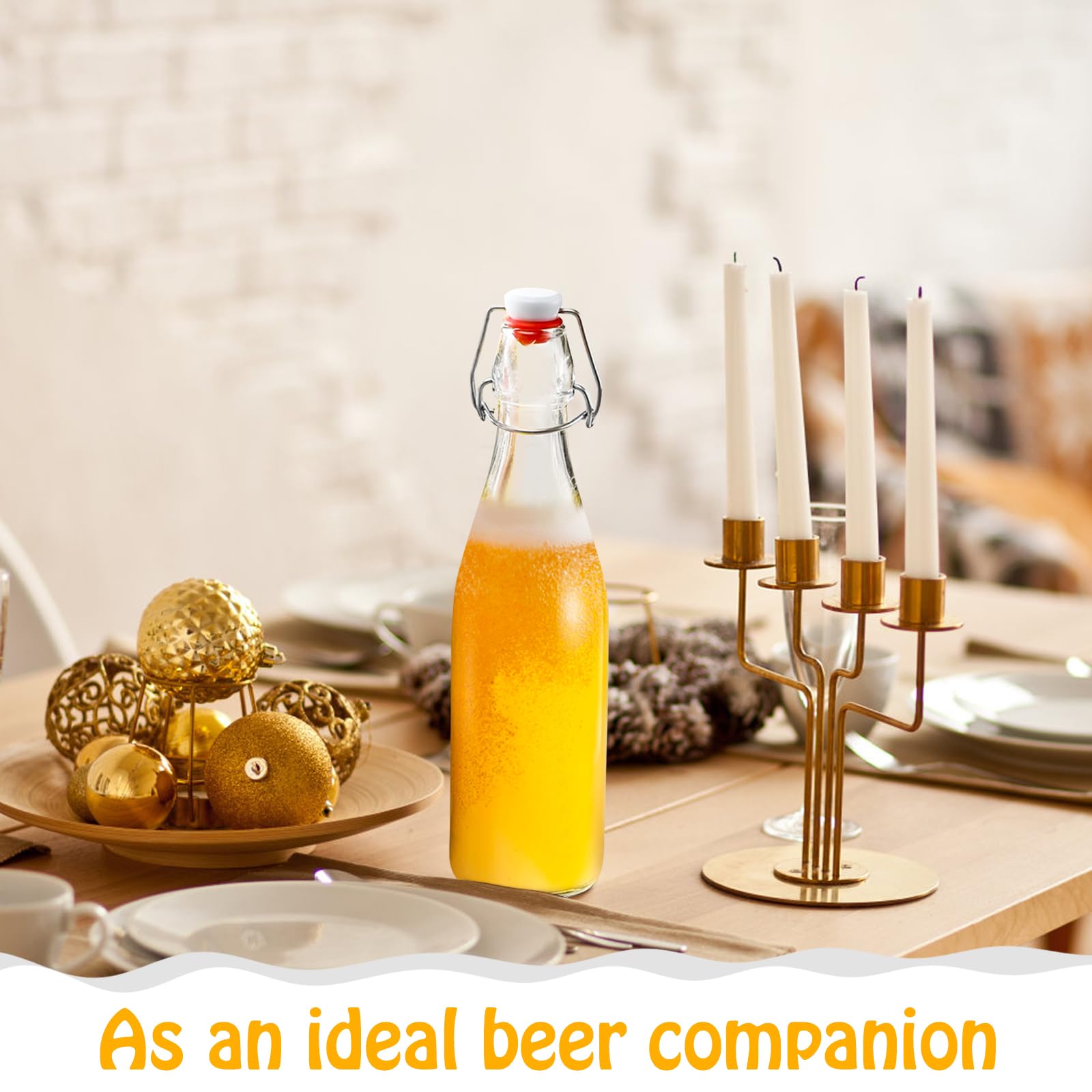 Dishwasher-safe glass bottle from JOBVERT with swing-top lid for easy cleaning.