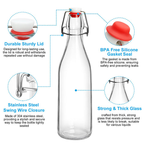 Clear glass body shows color and activity during fermentation processes.