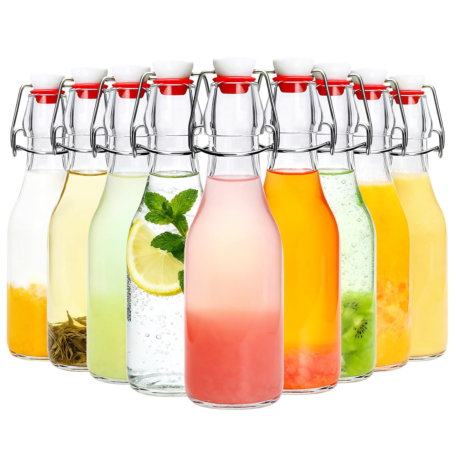 JOBVERT Swing Top Bottle 8.5oz showing crystal clear glass for fresh storage