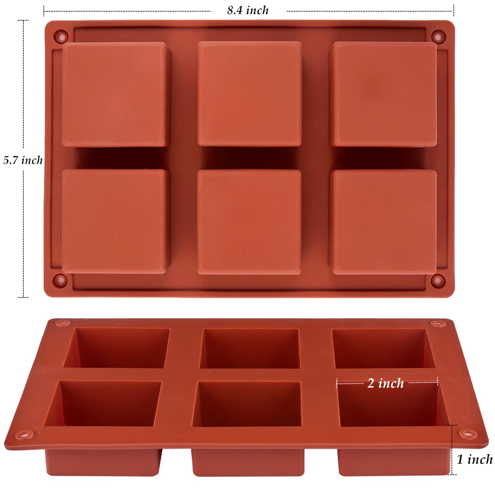 JOERSH 3D square silicone mold ideal for mousse, jelly, or mini cakes.