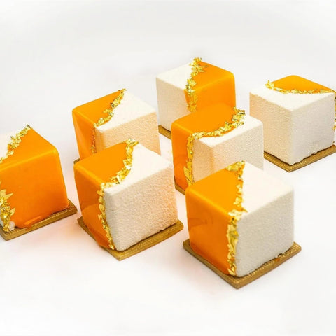 JOERSH cube cake silicone mold showing 30-cube capacity on counter