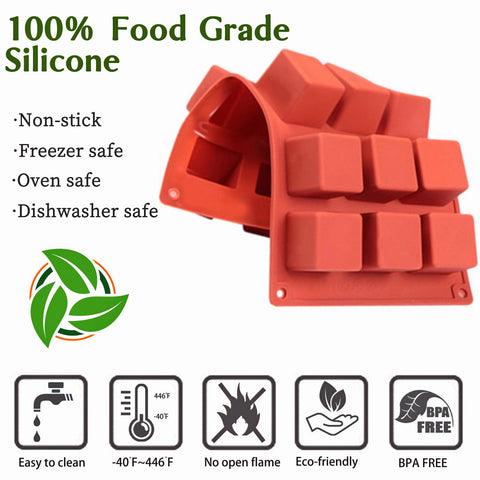 JOERSH cube cake silicone mold open tray reveals easy release design
