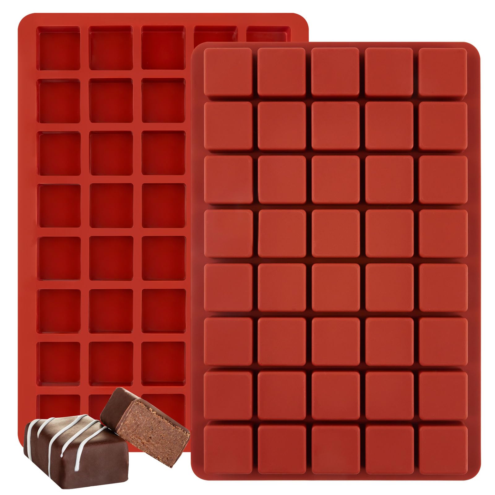 JOERSH square silicone mold with 80 cavities for bulk candy.