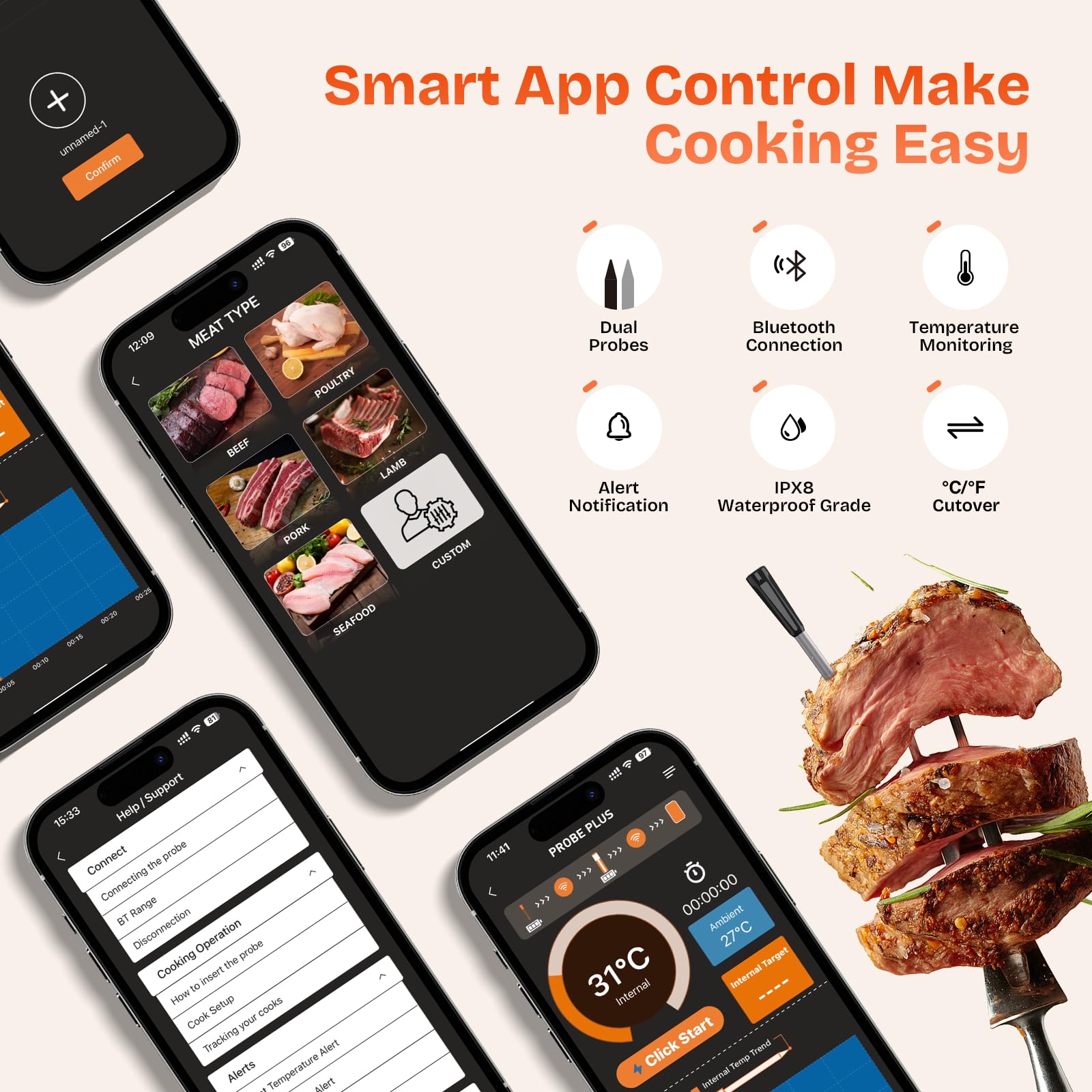 Joeuao dual-color probes enable simultaneous monitoring of two dishes.