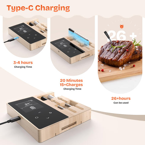 Joeuao rechargeable display base provides quick temps without phone.